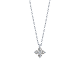 0.16 TCW Round Lab Grown Diamond Flower Design Necklace