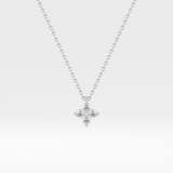 0.16 TCW Round Lab Grown Diamond Flower Design Necklace