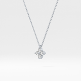 0.16 TCW Round Lab Grown Diamond Flower Design Necklace