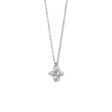0.16 TCW Round Lab Grown Diamond Flower Design Necklace