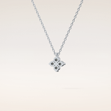 0.16 TCW Round Cut Moissanite Flower Design Necklace
