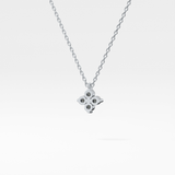 0.16 TCW Round Lab Grown Diamond Flower Design Necklace