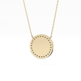 0.17 TCW Round Lab Grown Diamond A Initial Printed Halo Necklace