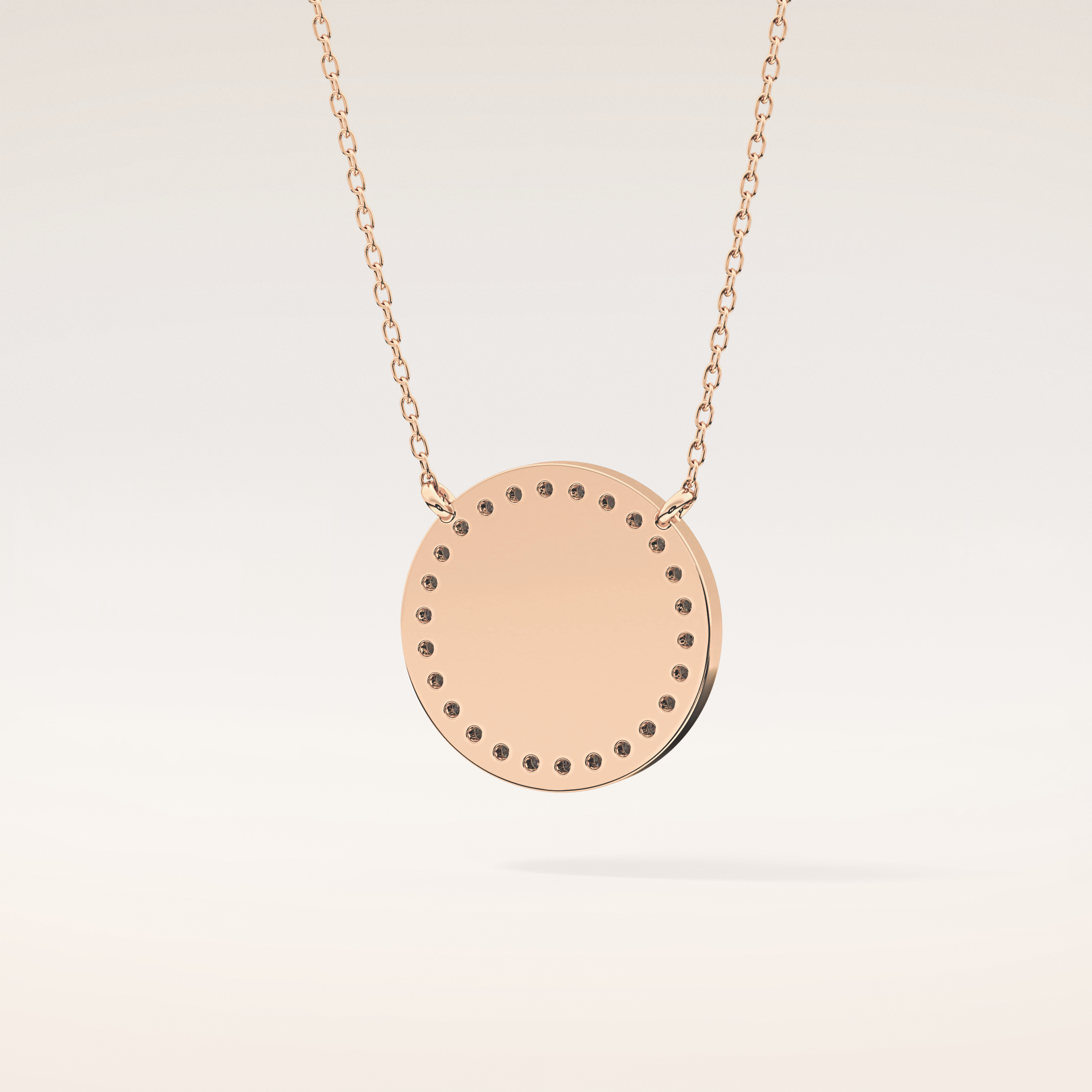 0.17 TCW Round Cut Moissanite A Initial Printed Halo Necklace