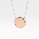 0.17 TCW Round Lab Grown Diamond A Initial Printed Halo Necklace
