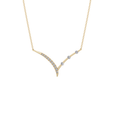 0.128 TCW Round Lab Grown Diamond Half Chevron Necklace