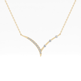 0.128 TCW Round Lab Grown Diamond Half Chevron Necklace