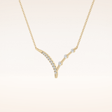 0.128 TCW Round Cut Moissanite Half Chevron Necklace
