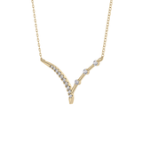 0.128 TCW Round Lab Grown Diamond Half Chevron Necklace