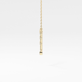 0.128 TCW Round Lab Grown Diamond Half Chevron Necklace