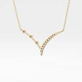 0.128 TCW Round Lab Grown Diamond Half Chevron Necklace