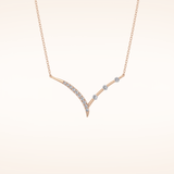 0.128 TCW Round Cut Moissanite Half Chevron Necklace