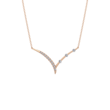 0.128 TCW Round Lab Grown Diamond Half Chevron Necklace