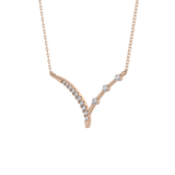 0.128 TCW Round Lab Grown Diamond Half Chevron Necklace