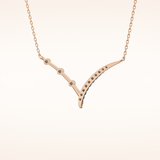 0.128 TCW Round Cut Moissanite Half Chevron Necklace