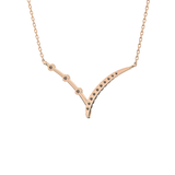 0.128 TCW Round Lab Grown Diamond Half Chevron Necklace
