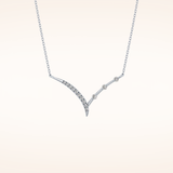 0.128 TCW Round Cut Moissanite Half Chevron Necklace