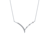 0.128 TCW Round Lab Grown Diamond Half Chevron Necklace