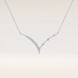 0.128 TCW Round Cut Moissanite Half Chevron Necklace