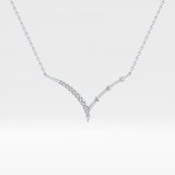 0.128 TCW Round Lab Grown Diamond Half Chevron Necklace
