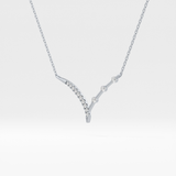 0.128 TCW Round Lab Grown Diamond Half Chevron Necklace