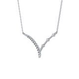 0.128 TCW Round Lab Grown Diamond Half Chevron Necklace