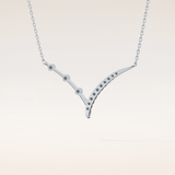 0.128 TCW Round Cut Moissanite Half Chevron Necklace