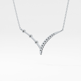 0.128 TCW Round Lab Grown Diamond Half Chevron Necklace