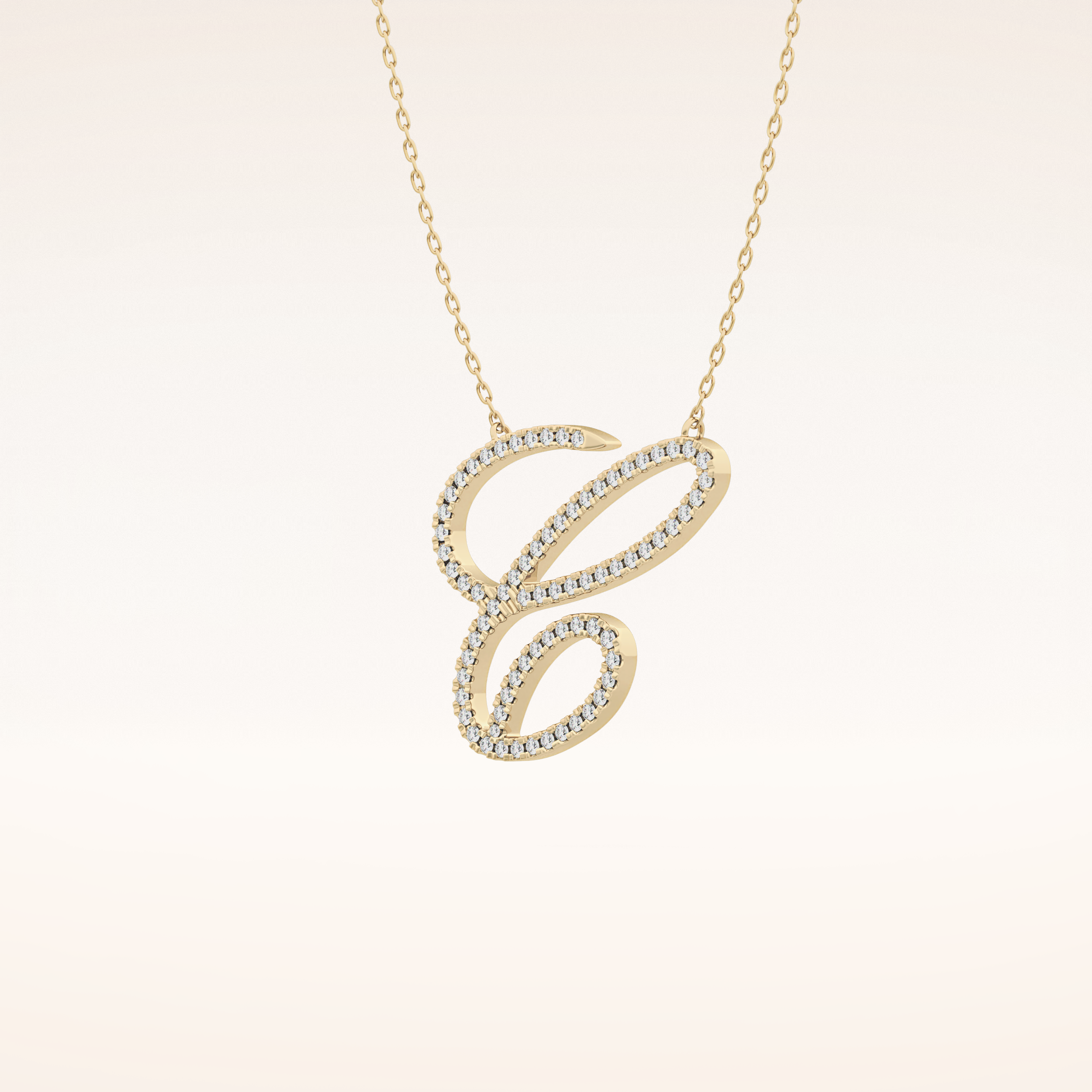 0.144 TCW Round Cut Moissanite E Initial Pendant Necklace