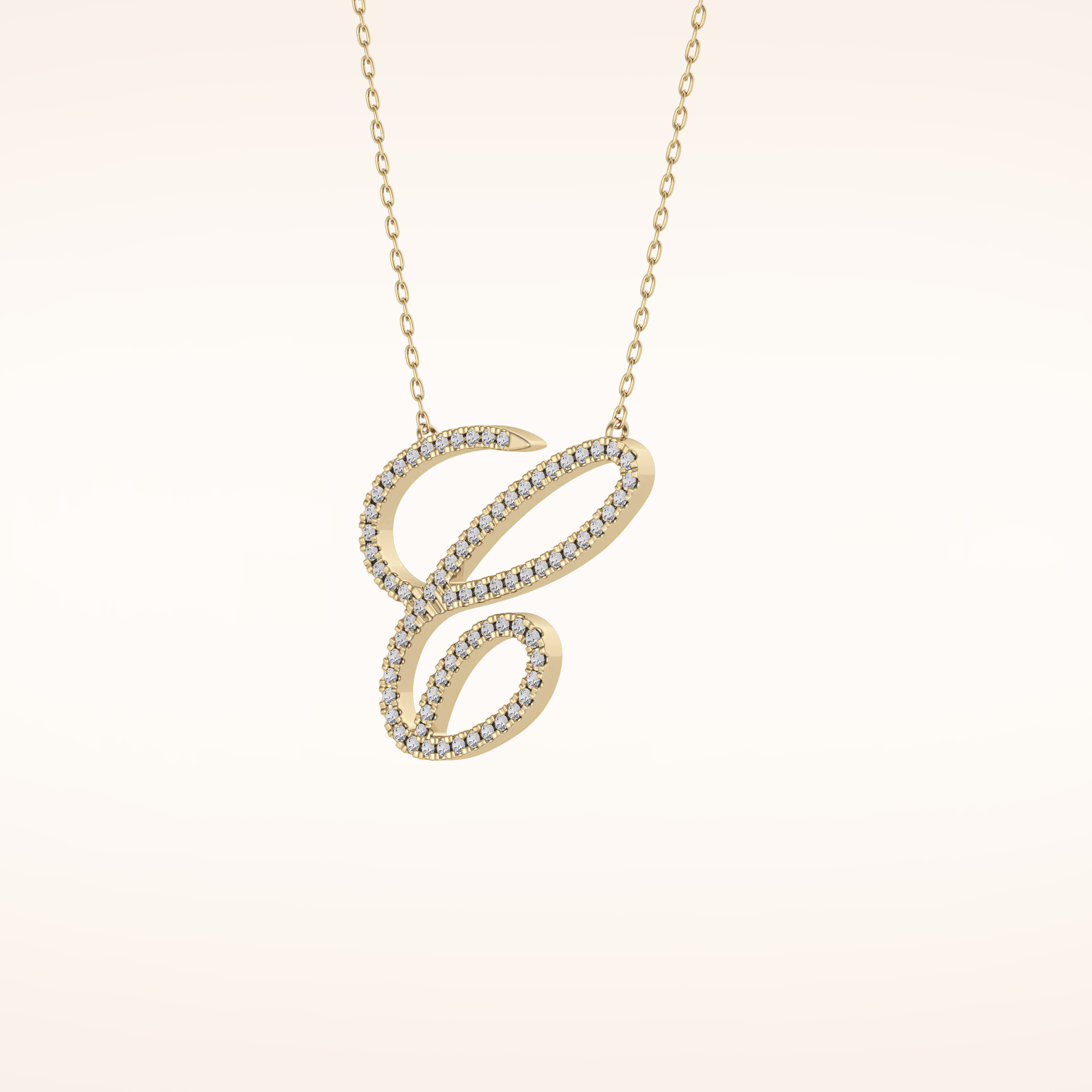 0.144 TCW Round Cut Moissanite E Initial Pendant Necklace