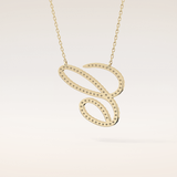 0.144 TCW Round Cut Moissanite E Initial Pendant Necklace
