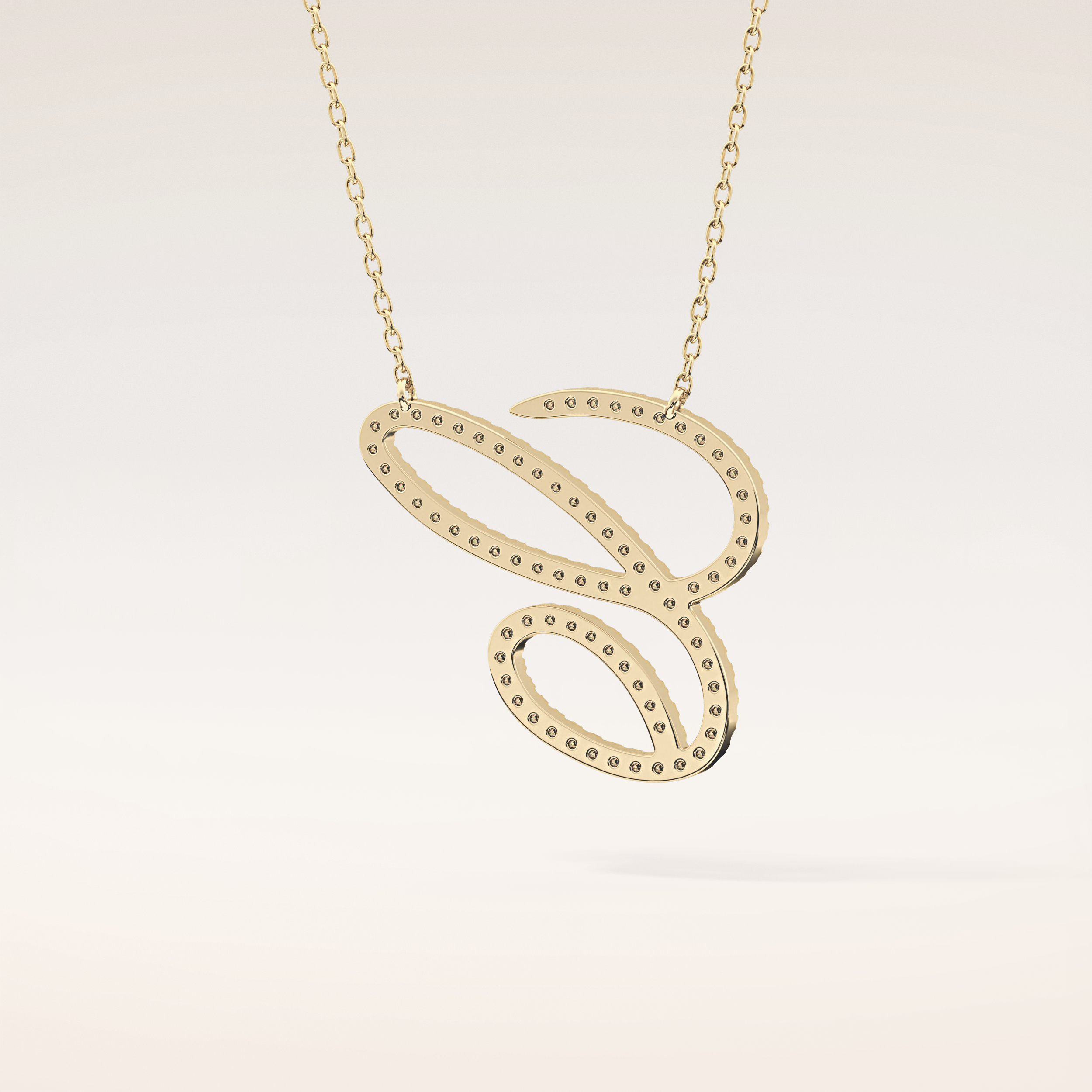 0.144 TCW Round Cut Moissanite E Initial Pendant Necklace