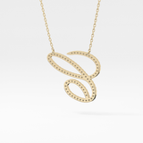 0.144 TCW Round Lab Grown Diamond E Initial Necklace