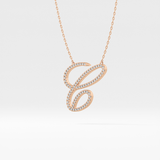 0.144 TCW Round Lab Grown Diamond E Initial Necklace