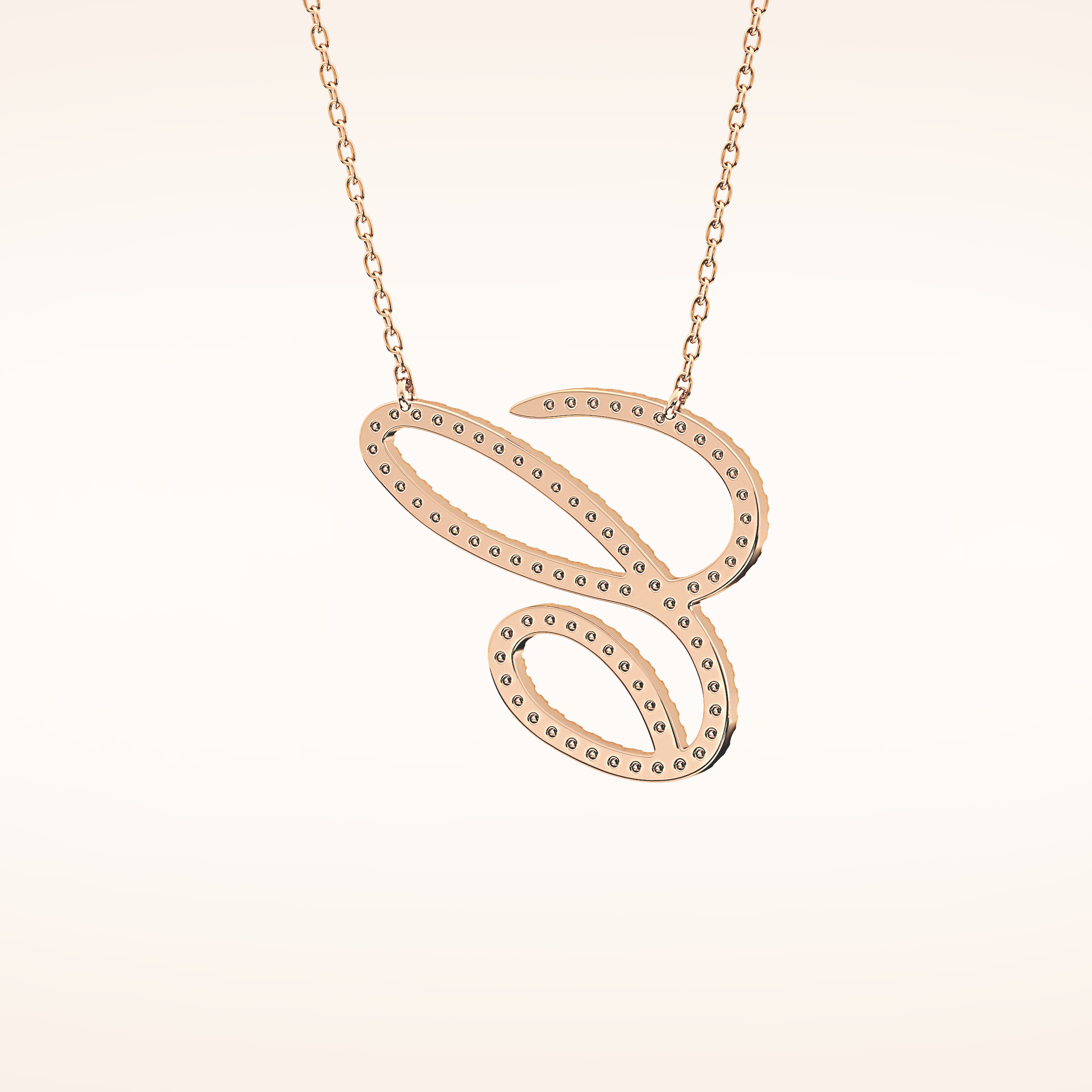 0.144 TCW Round Cut Moissanite E Initial Pendant Necklace