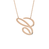 0.144 TCW Round Lab Grown Diamond E Initial Necklace