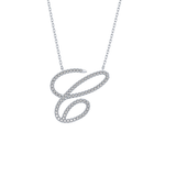 0.144 TCW Round Lab Grown Diamond E Initial Necklace
