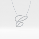 0.144 TCW Round Lab Grown Diamond E Initial Necklace