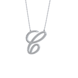 0.144 TCW Round Lab Grown Diamond E Initial Necklace