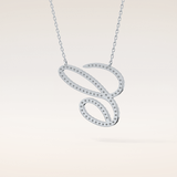 0.144 TCW Round Cut Moissanite E Initial Pendant Necklace