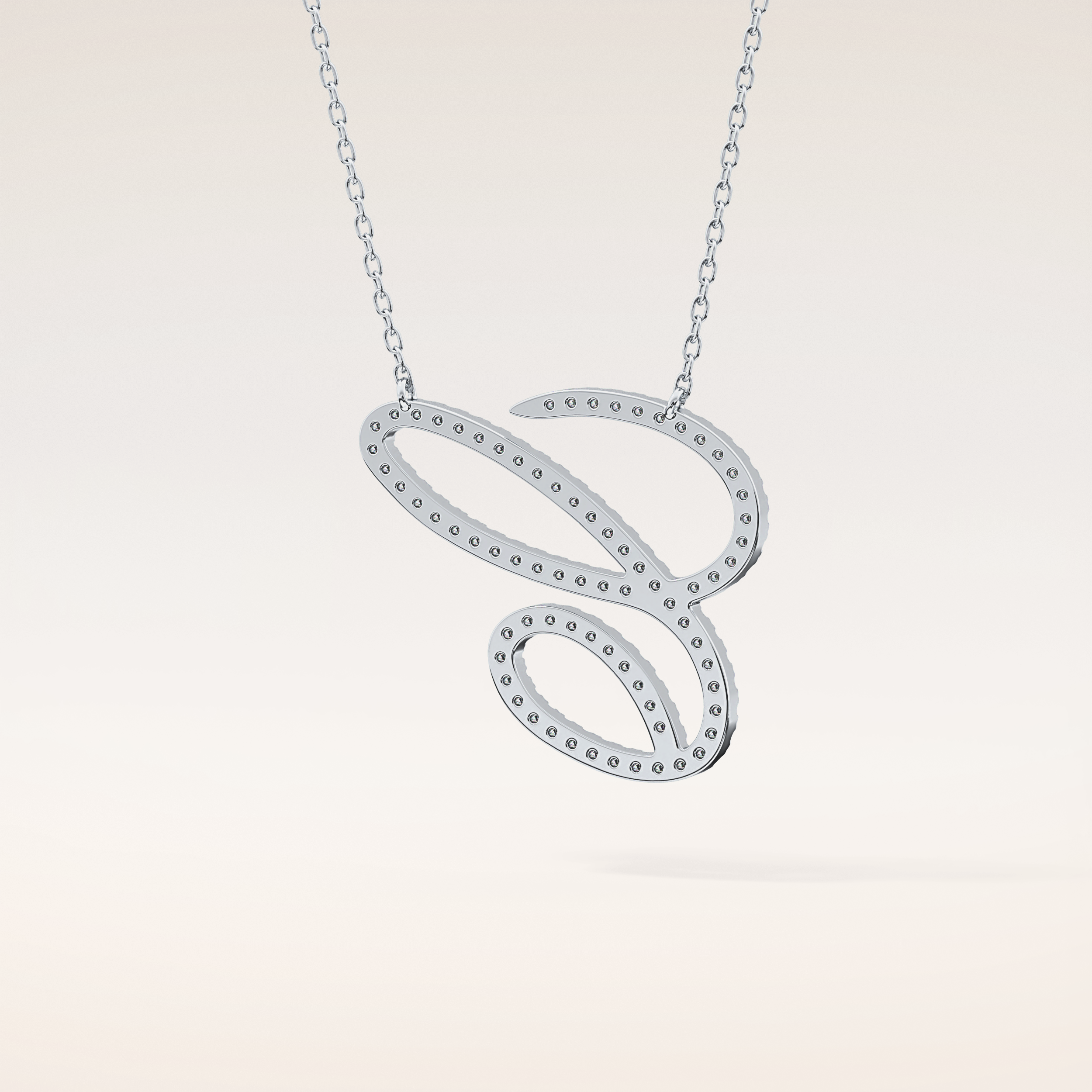 0.144 TCW Round Cut Moissanite E Initial Pendant Necklace