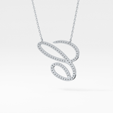 0.144 TCW Round Lab Grown Diamond E Initial Necklace