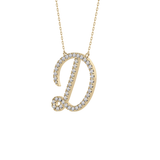 0.435 TCW Round Lab Grown Diamond D Initial Necklace