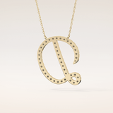 0.435 TCW Round Cut Moissanite D Initial Pendant Necklace