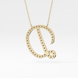 0.435 TCW Round Lab Grown Diamond D Initial Necklace