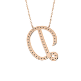 0.435 TCW Round Lab Grown Diamond D Initial Necklace
