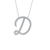 0.435 TCW Round Lab Grown Diamond D Initial Necklace