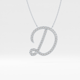 0.435 TCW Round Lab Grown Diamond D Initial Necklace