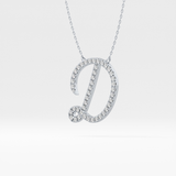 0.435 TCW Round Lab Grown Diamond D Initial Necklace