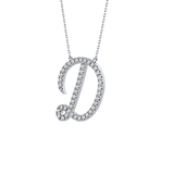0.435 TCW Round Lab Grown Diamond D Initial Necklace